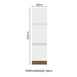 Mueble Despensa 60 x 60 cm 3 Puertas Glamy Marrón/Blanco