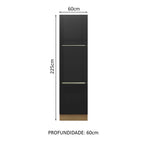 Despensero 60 cm 3 Puertas Marrón/Negro Lux Madesa