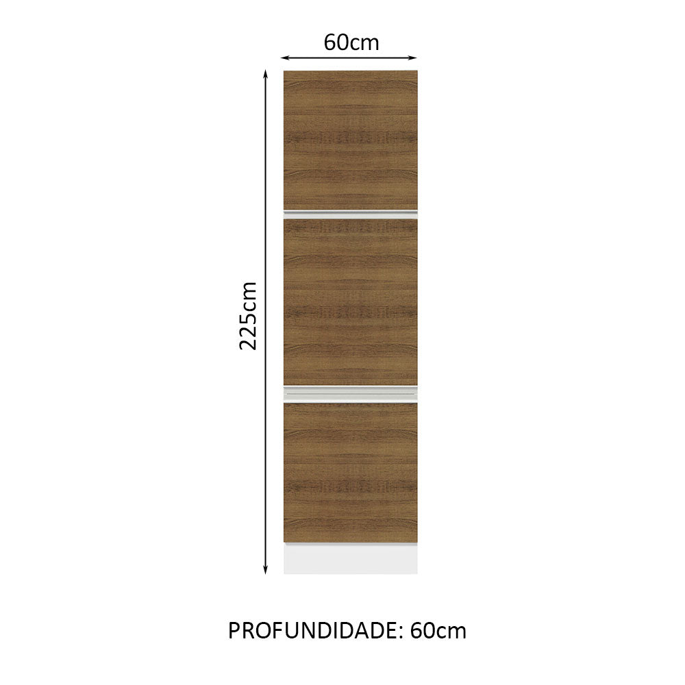 Mueble Despensa 60 x 60 cm 3 Puertas Blanco/Marrón Glamy