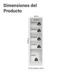 Despensero 60 cm 3 Puertas Blanco/Gris Vik Madesa