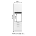 Mueble de Cocina para Horno 60 x 60 cm 1 Puerta 3 Cajones Agata Blanco