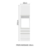 Mueble de Cocina para Horno Glamy 60 x 60 cm 1 Puerta y 3 Cajones Blanco