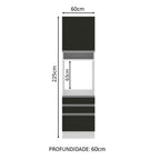 Mueble para Horno 60 cm 1 Puerta 3 Cajones Blanco/Negro Glamy Madesa
