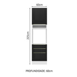 Mueble de Cocina para Horno 60 cm 1 Puertas y 3 Cajones Lux Blanco/Negro