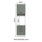 Mueble para Horno 60 cm 1 Puerta 3 Cajones Blanco/Gris Agata Madesa