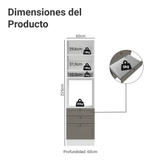 Mueble para Horno 60 x 60 cm 1 Puerta 3 Cajones Blanco/Gris Vik Madesa