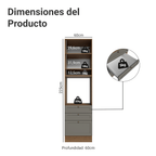 Mueble para Horno 60 cm 1 Puerta 3 Cajones Marrón/Gris Vik Madesa