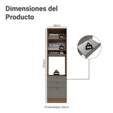 Mueble para Horno 60 x 60 cm 1 Puerta 3 Cajones Marrón/Gris Vik Madesa