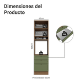 Mueble para Horno 60 x 60 cm 1 Puerta 3 Cajones Marrón/Verde Vik Madesa