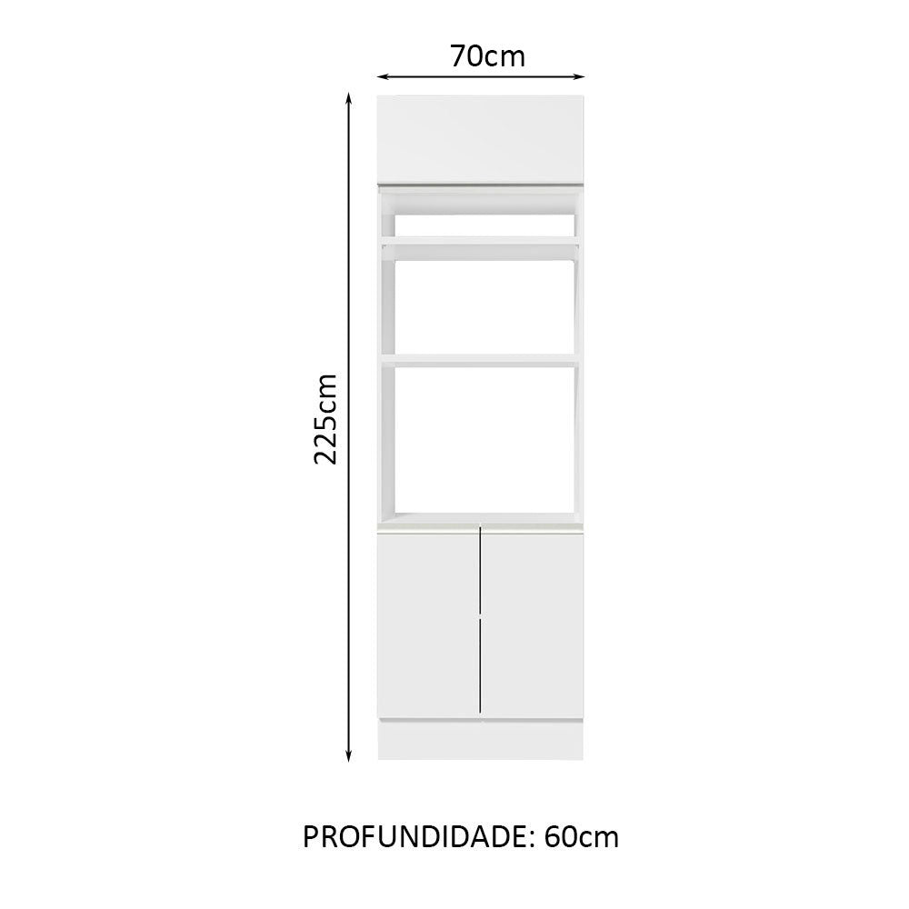 Mueble de Cocina para Horno 70 x 60 cm 3 Puertas Blanco Glamy