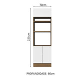 Mueble de Cocina para Horno 70 x 60 cm 3 Puertas Marrón/Blanco Glamy