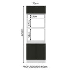 Mueble para Horno 70 cm 3 Puertas Blanco/Negro Glamy Madesa