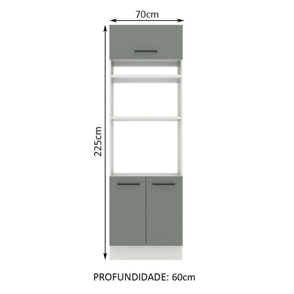 Mueble para Horno 70 cm 3 Puertas Blanco/Gris Agata Madesa
