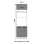 Mueble para Horno 70 cm 3 Puertas Blanco/Gris Agata Madesa