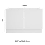 Gabinete Bajo para Fregadero 120 cm 2 Puertas Sin Encimera Blanco Stella Madesa