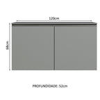 Gabinete Bajo para Fregadero 120 cm 2 Puertas Gris Nice Madesa