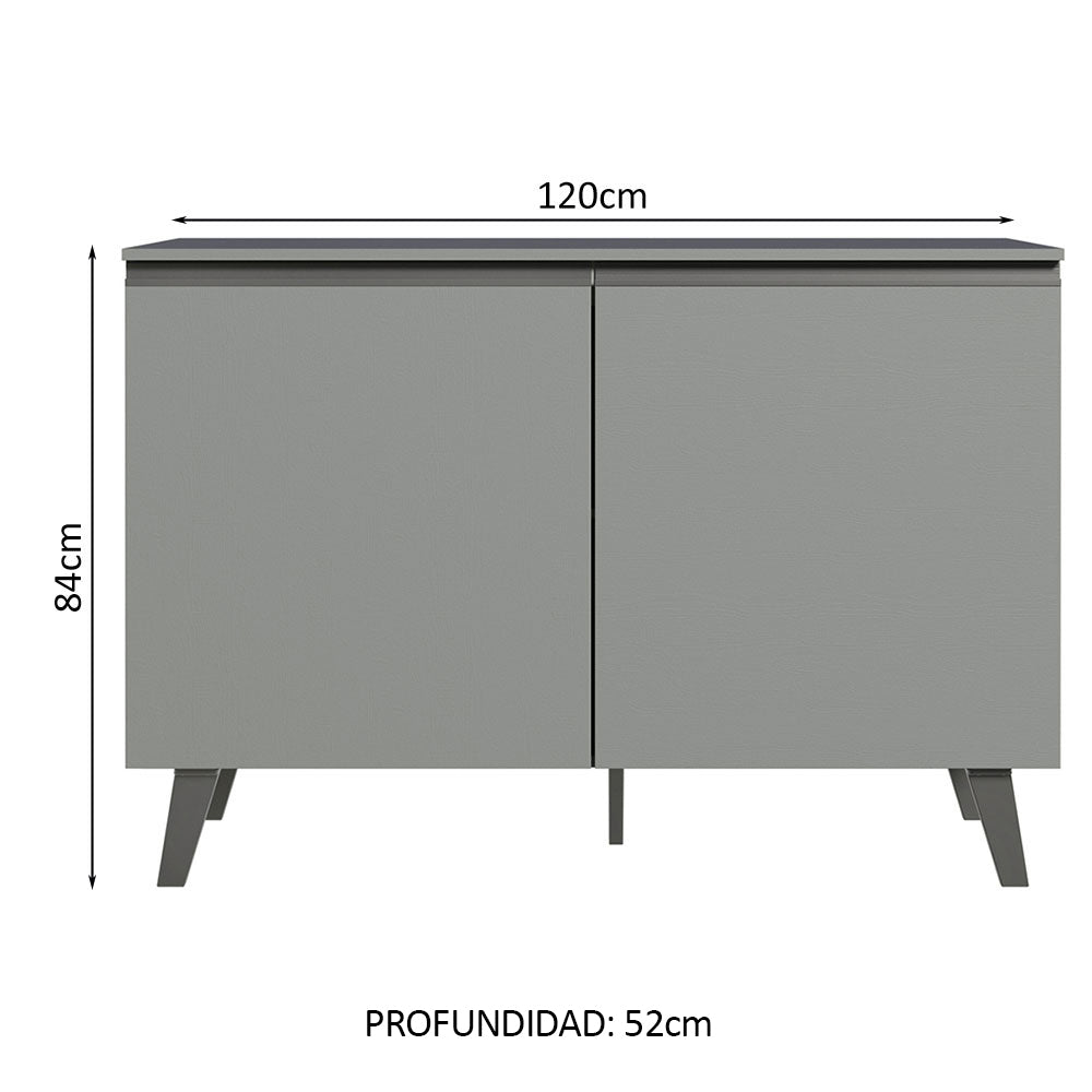 Gabinete Bajo 2 Puertas Con Patas Gris Nice Madesa