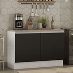 Gabinete Bajo para Fregadero 120 cm 2 Puertas Blanco/Negro Glamy Madesa