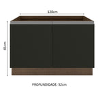 Gabinete Bajo para Fregadero 120 cm 2 Puertas Sin Encimera Marrón/Negro Madesa
