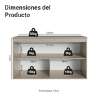 Gabinete Bajo para Fregadero 120 cm 2 Puertas Crema Nice Madesa