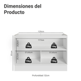 Gabinete Bajo para Fregadero 120 cm 2 Puertas (Sin Encimera) Blanco/Gris Lux Madesa