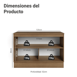Gabinete Bajo de Cocina 120 cm 2 Puertas Marrón/Gris Vik Madesa
