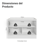 Gabinete Bajo para Fregadero 120 cm 2 Puertas Sin Encimera Blanco/Verde Vik Madesa