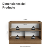 Gabinete Bajo para Fregadero 120 cm (Sin encimera) Marrón/Verde Vik Madesa