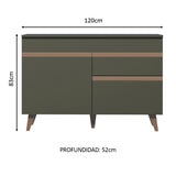 Mueble de Cocina para Fregadero 2 Puertas y 1 Cajón Negro Reims