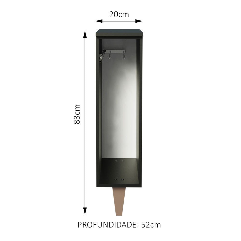 Estante para Paño 20 cm Negro Reims Madesa