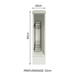 Gabinete Especiero para Cocina 20cm Blanco (Con Encimera) Glamy y Agata