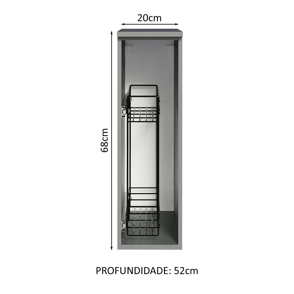 Especiero de Cocina 20 cm Gris Nice Madesa