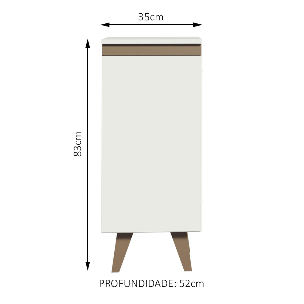 Gabinete Bajo 35 cm 1 Puerta Blanco Reims Madesa
