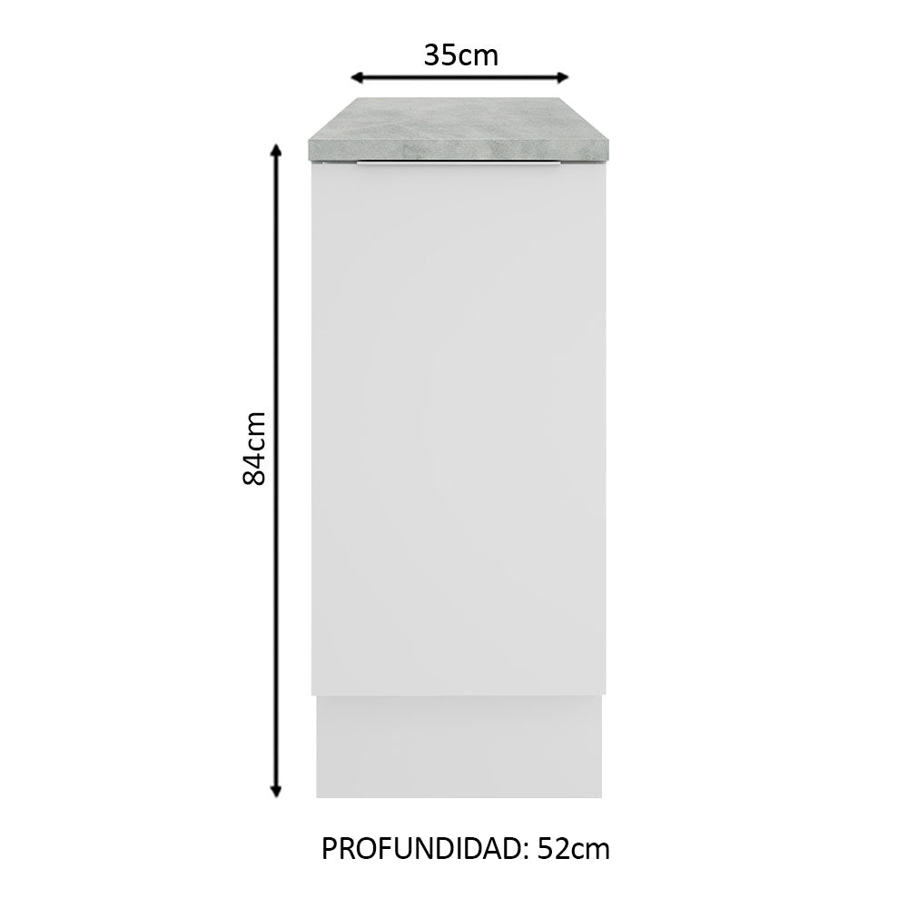 Gabinete Bajo 35 cm 1 Puerta Blanco Stella Madesa