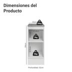 Gabinete Bajo 35 cm 1 Puerta Blanco/Negro Lux Madesa