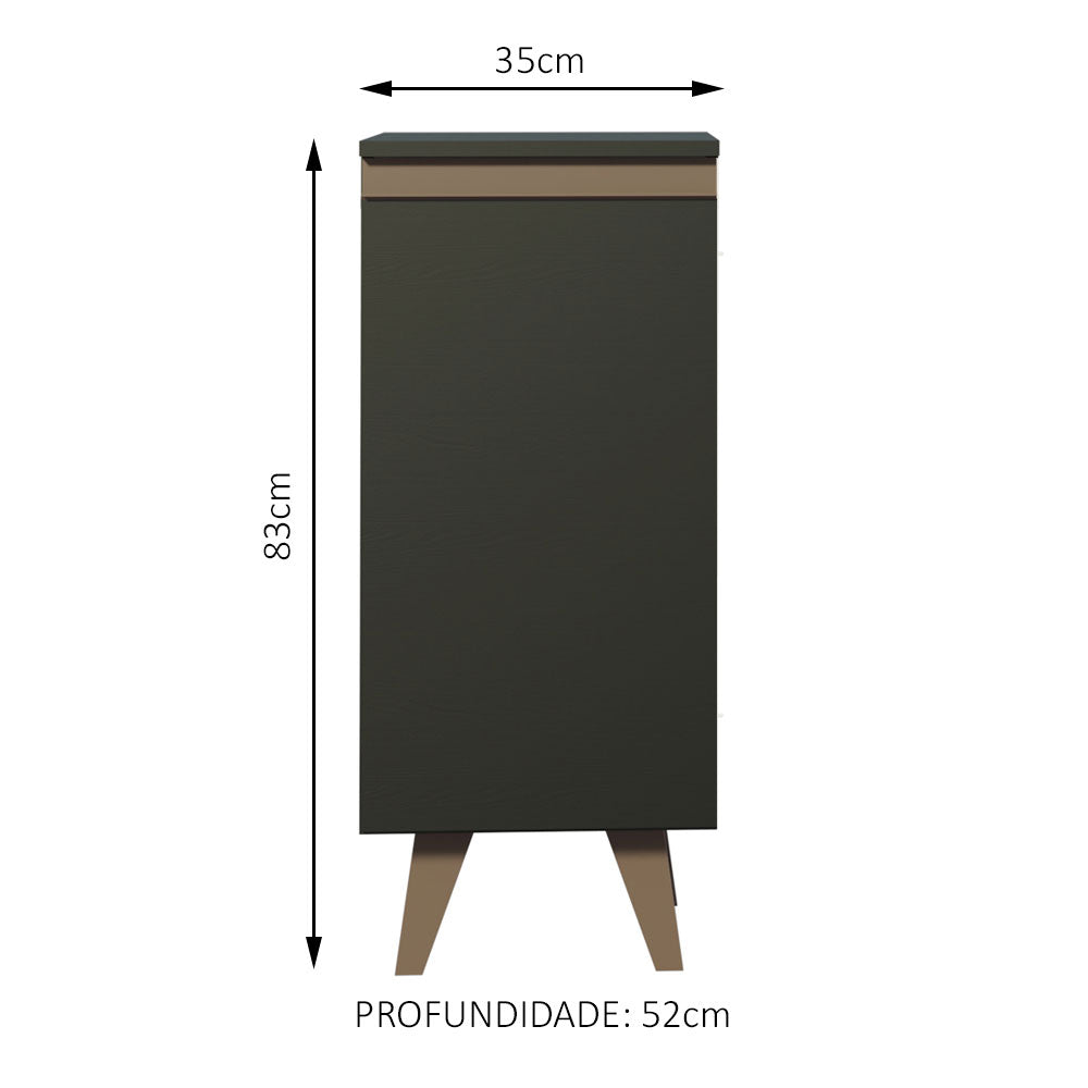 Gabinete Bajo 35 cm 1 Puerta Negro Reims Madesa