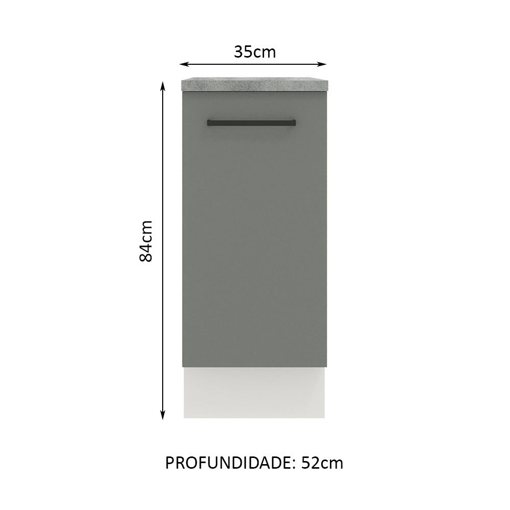 Gabinete Bajo 35 cm 1 Puerta Agata Blanco/Gris