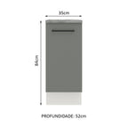 Gabinete Bajo 35 cm 1 Puerta Blanco/Gris Agata Madesa
