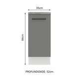 Gabinete Bajo 35 cm 1 Puerta Agata Blanco/Gris