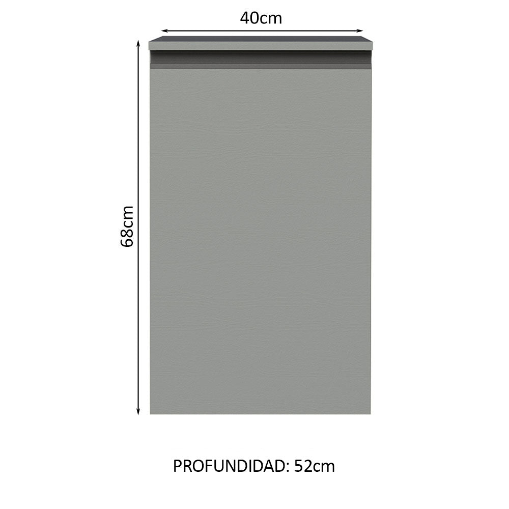 Gabinete Bajo 40 cm 1 Puerta Gris Nice Madesa