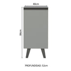 Gabinete Bajo 40 x 52 cm 1 Puerta con Patas Gris Nice Madesa