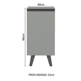 Gabinete Bajo 40 cm 1 Puerta Con Patas Gris Nice Madesa