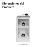 Gabinete Bajo de Cocina 40 cm 1 Puerta Blanco/Negro Lux Madesa
