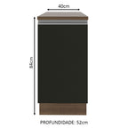 Gabinete Bajo 40 cm 1 Puerta Marrón/Negro Glamy Madesa
