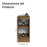 Gabinete Bajo de Cocina 40 cm 1 Puerta Marrón/Negro Lux Madesa