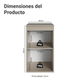Gabinete Bajo 40 cm 1 Puerta Sin Patas Nice Crema