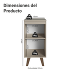 Gabinete Bajo 40 x 52 cm 1 Puerta con Patas Crema Nice Madesa