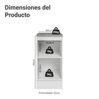 Gabinete Bajo 40 cm 1 Puerta Blanco/Gris Lux Madesa