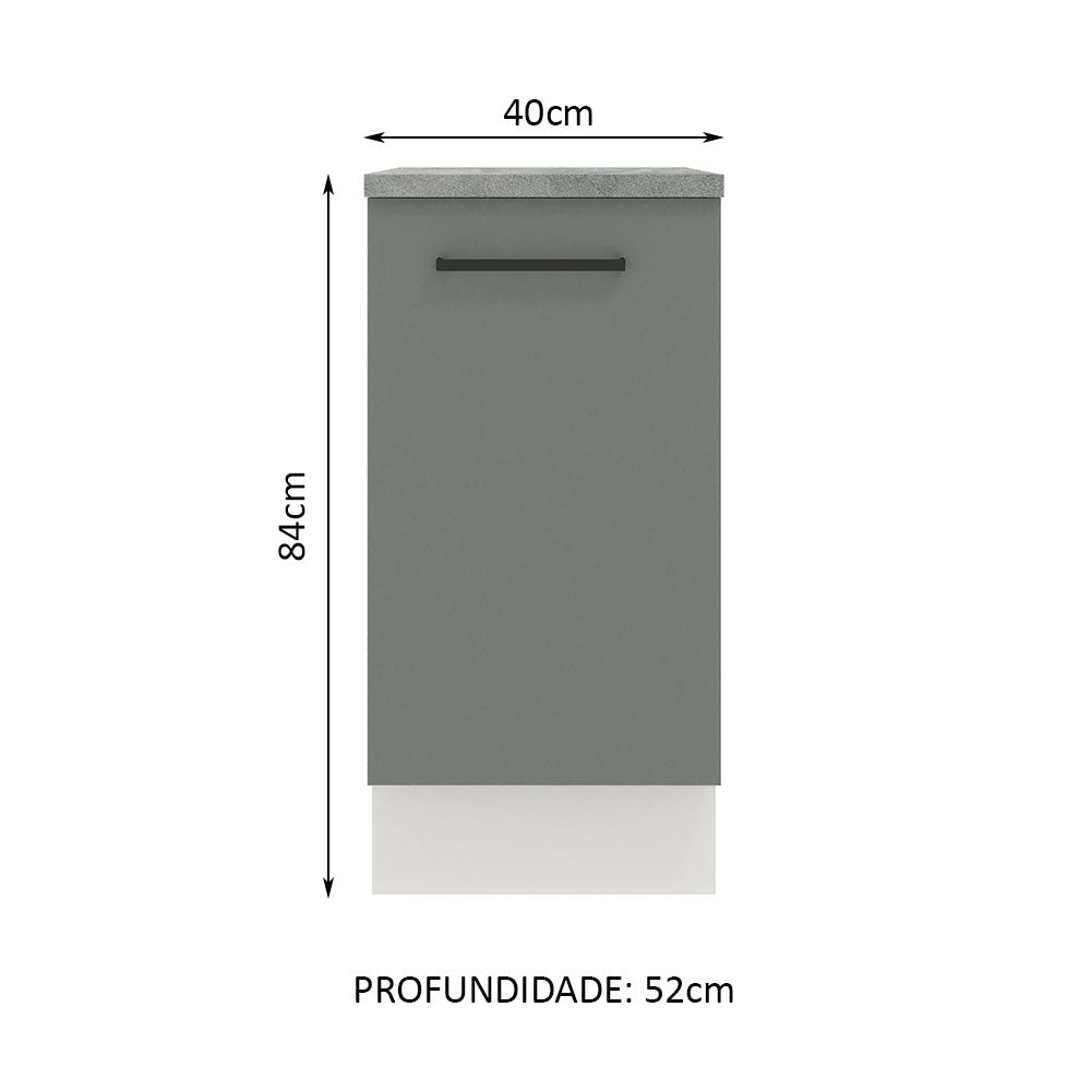 Gabinete Bajo 40 cm 1 Puerta Agata Blanco/Gris