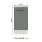 Gabinete Bajo 40 cm 1 Puerta Blanco/Gris Agata Madesa